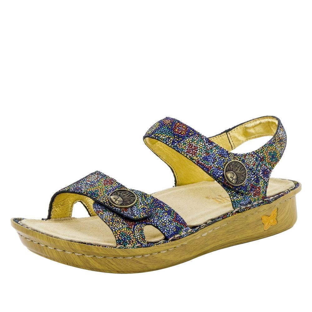 Alegria Vienna Aztec Dottie Strappy Sandals multicolor comfort shoes sz 37